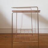 Metal and wood end table