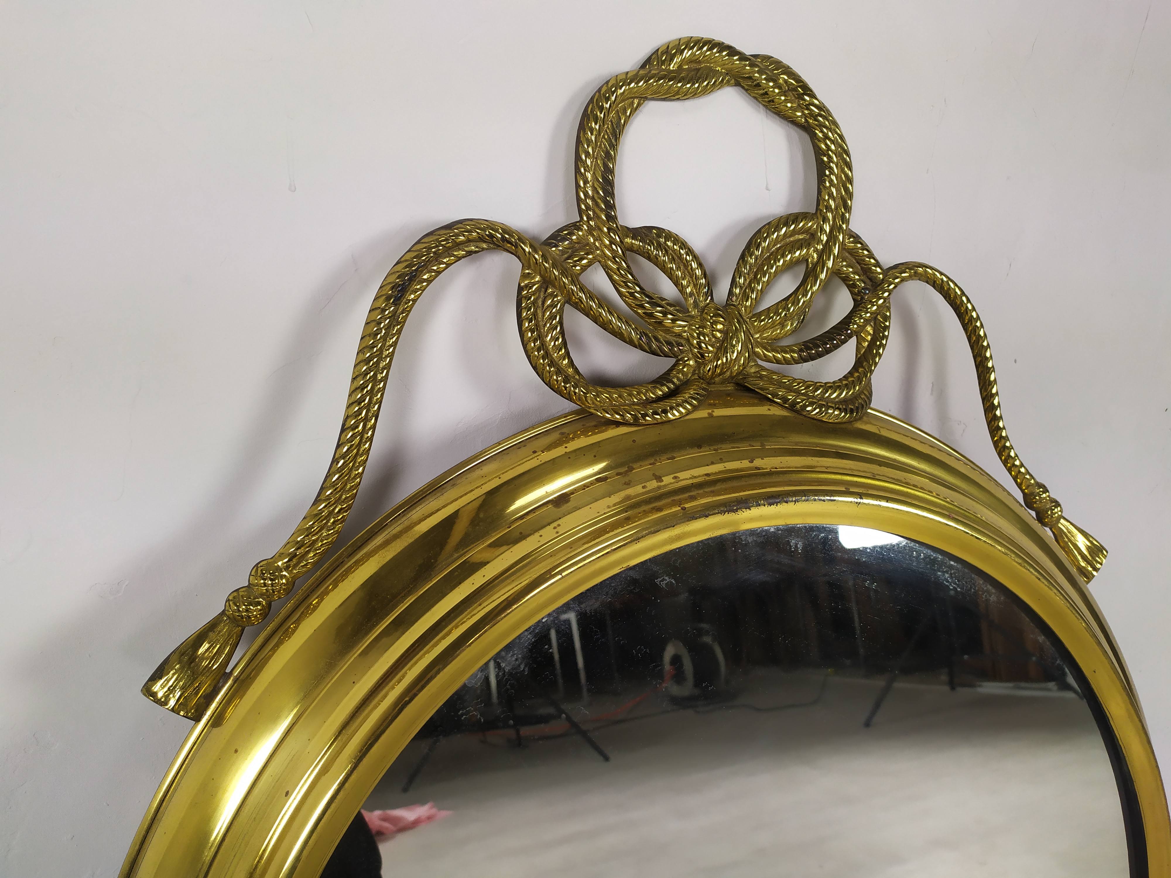 Golden brass mirror