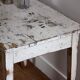 Shabby white side table