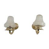 Brass and glass "art deco" wall light 1940