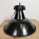 Industrial Black Enamel Factory Lamp with Cast Iron Top, 1950s