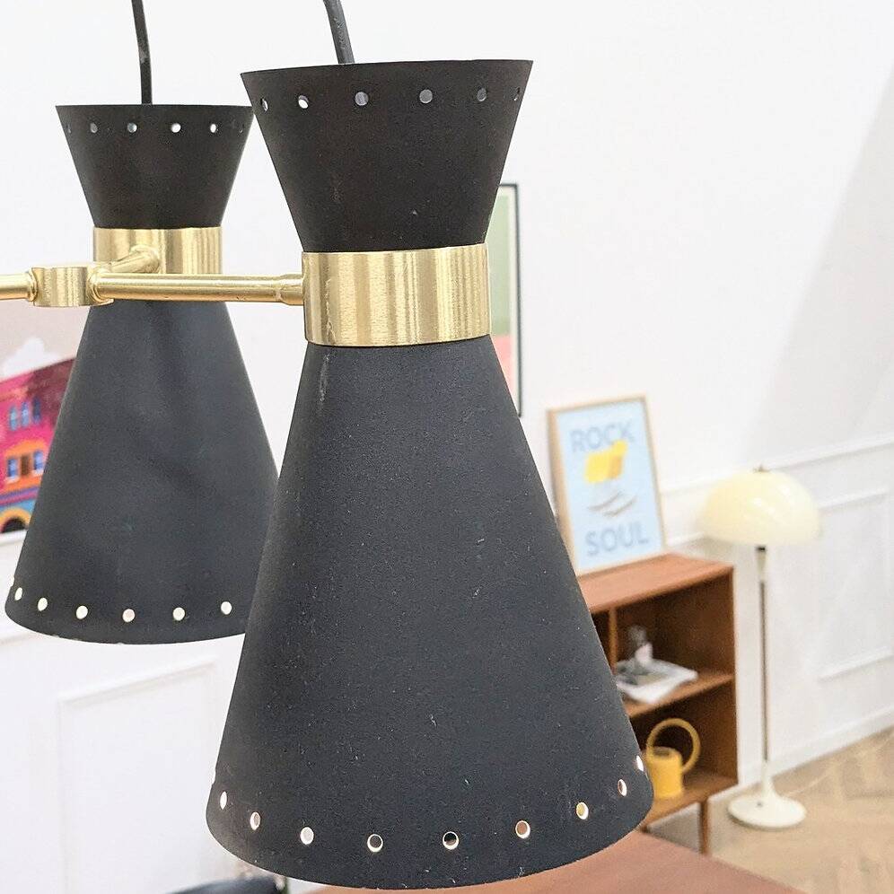 Vintage black pendant light