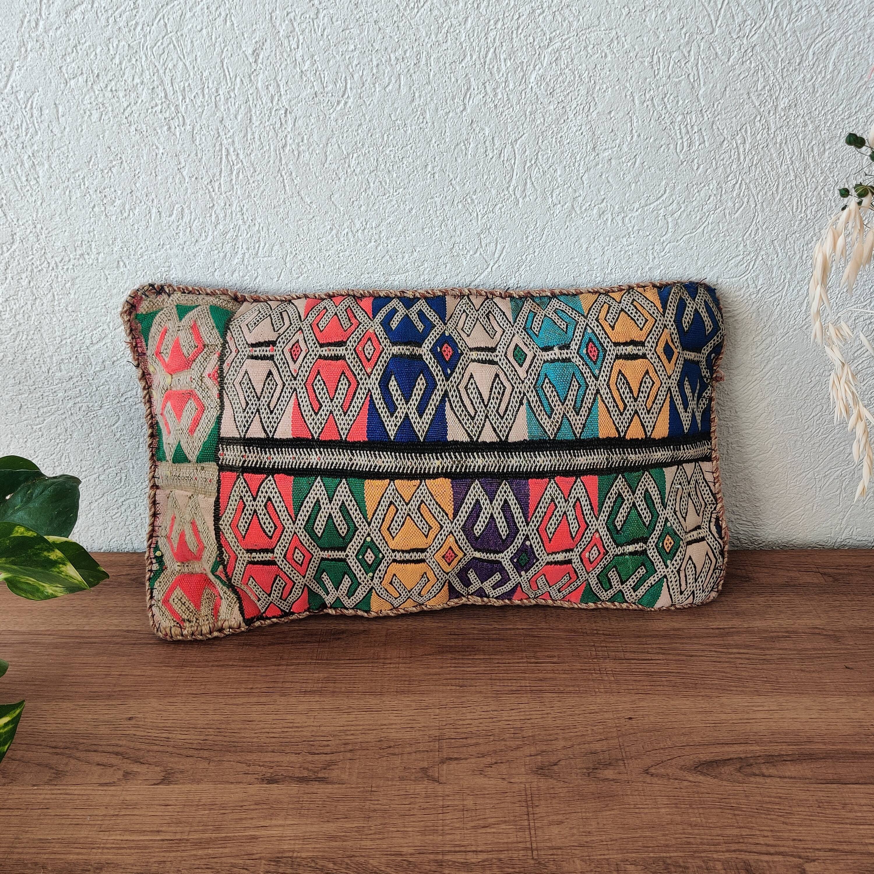 Vintage coloured Moroccan Kilim cushion