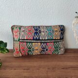 Coussin marocain Kilim vintage coloré