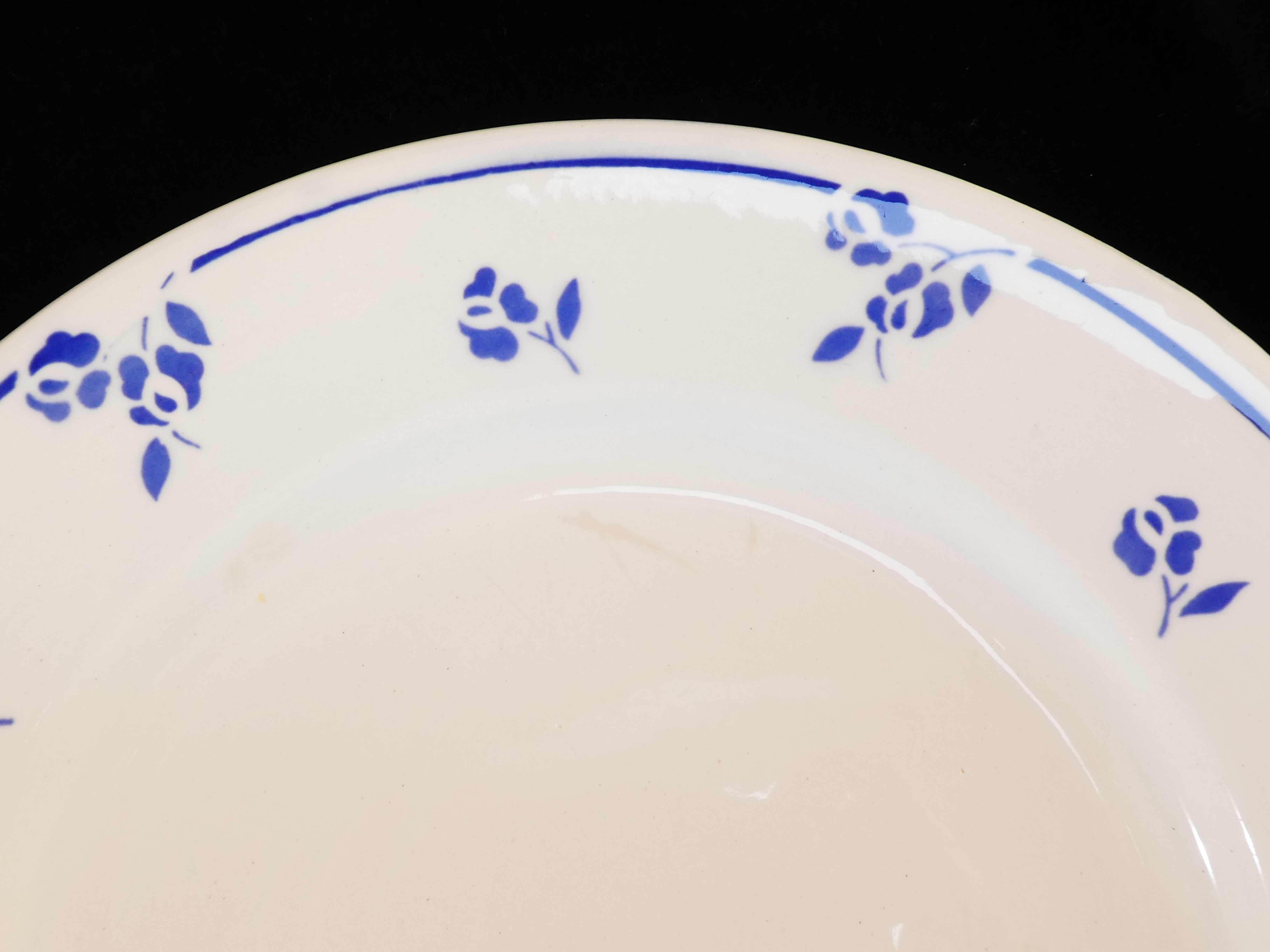 6 assiettes plates en faience de digoin sarreguemines petite fleur bleu