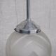 Geometric etched glass and metal art deco pendant light