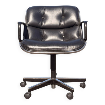 Charles Pollock fauteuil de bureau Executive Knoll cuir noir