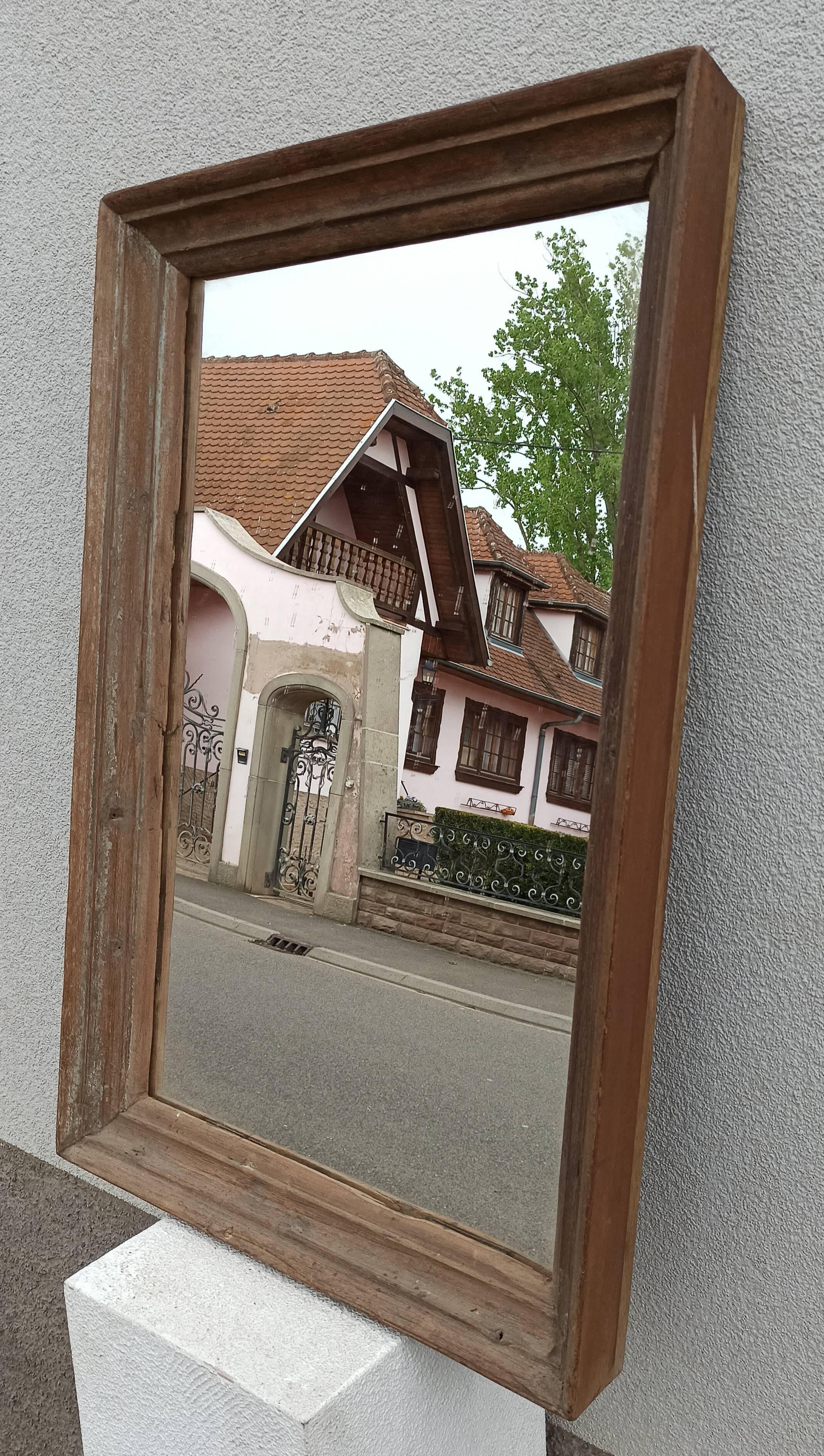 Antique wooden mirror