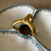 Three-compartment Limoges Havilland porcelain mendicant servant - Le Tanneur