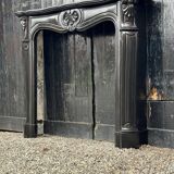 Louis XV style fireplace in black Belgian marble circa 1880