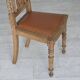 1930s, set of 4 Danish dining chairs, carved oak wood, furniture leather.