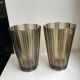 Pair of pleated smoked glass vases in the 70s