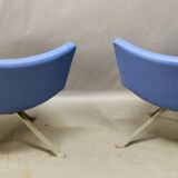Paire De Fauteuils Design Kesterport Skai Bleu