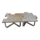 Pair of uniquely designed handmade puzzle coffee tables