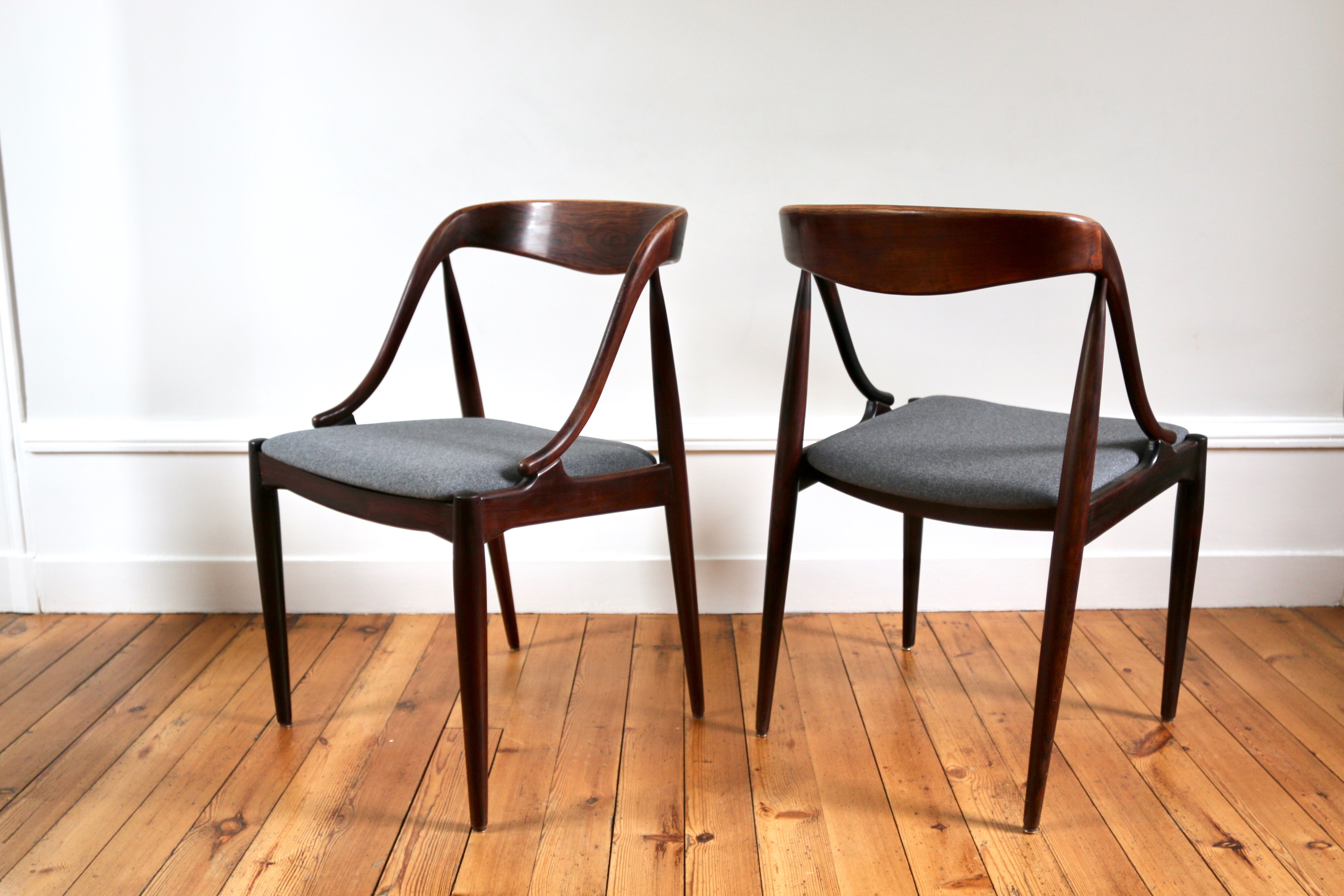 Series of 4 scandinavian chairs in rio Johannes Andersen rosewood 1960