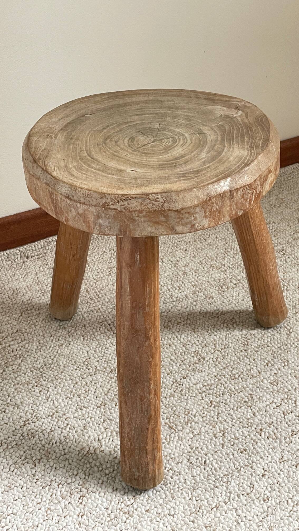 Vintage Solid Wood Tripod Stool