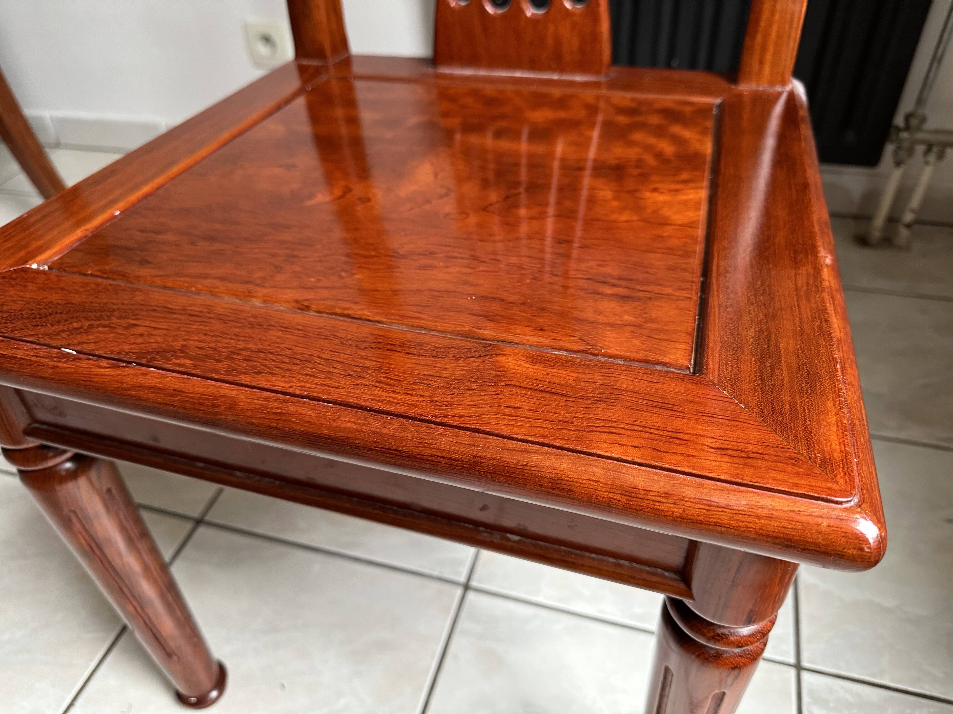 Extendable oval rosewood table + 8 chairs – Hong Chinese Furniture