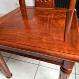 Extendable oval rosewood table + 8 chairs – Hong Chinese Furniture