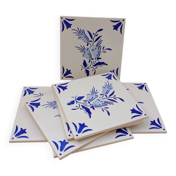 Vintage Hand-Painted Portuguese Azulejos Tiles - 15x15 cm
