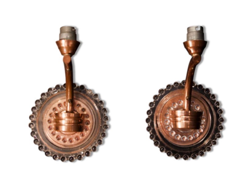 Pair of glass/brass vintage