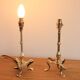 Pair Of Victorian Antique Brass Pullman Railway Carriage Table Lamps