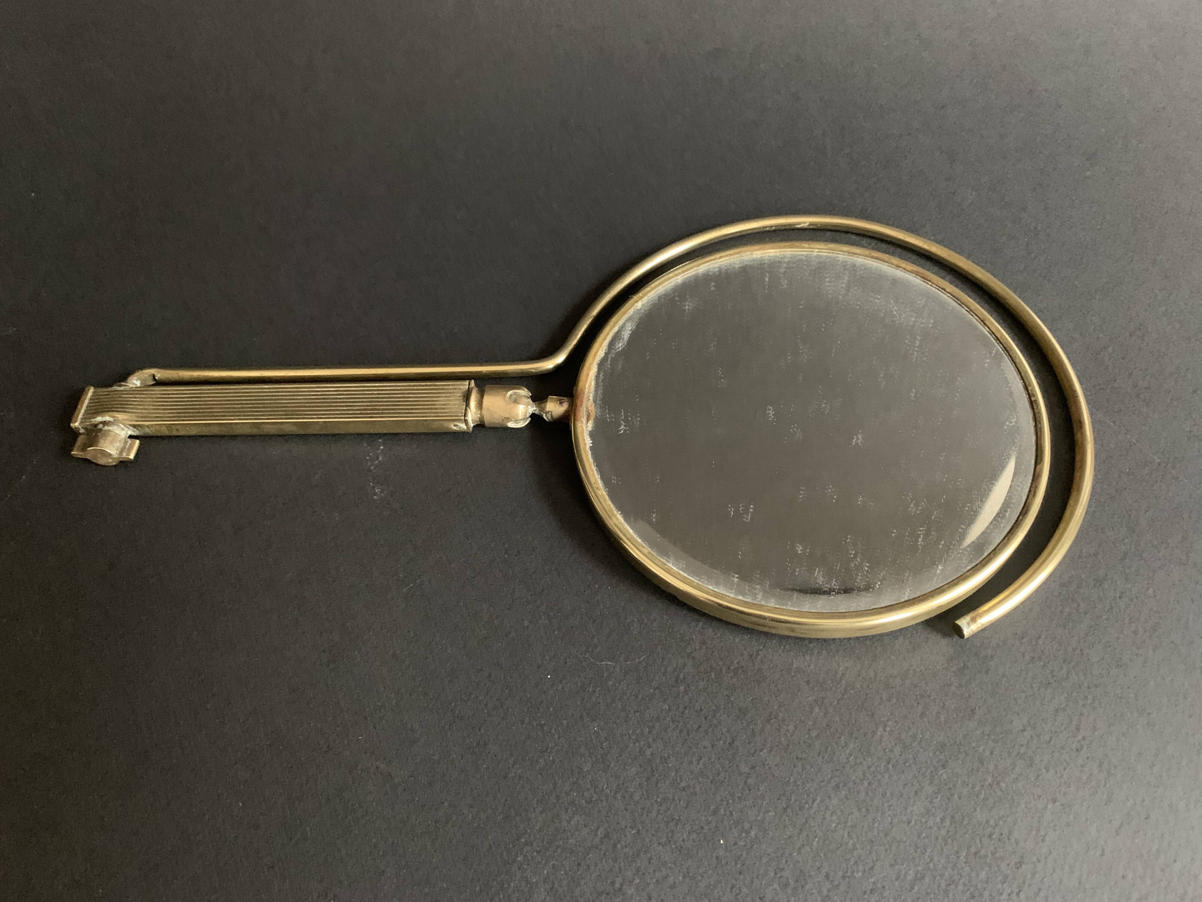 Adjustable table mirror in gilded brass, 1950, France