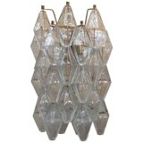 Transparent “poliedri” murano glass wall sconce