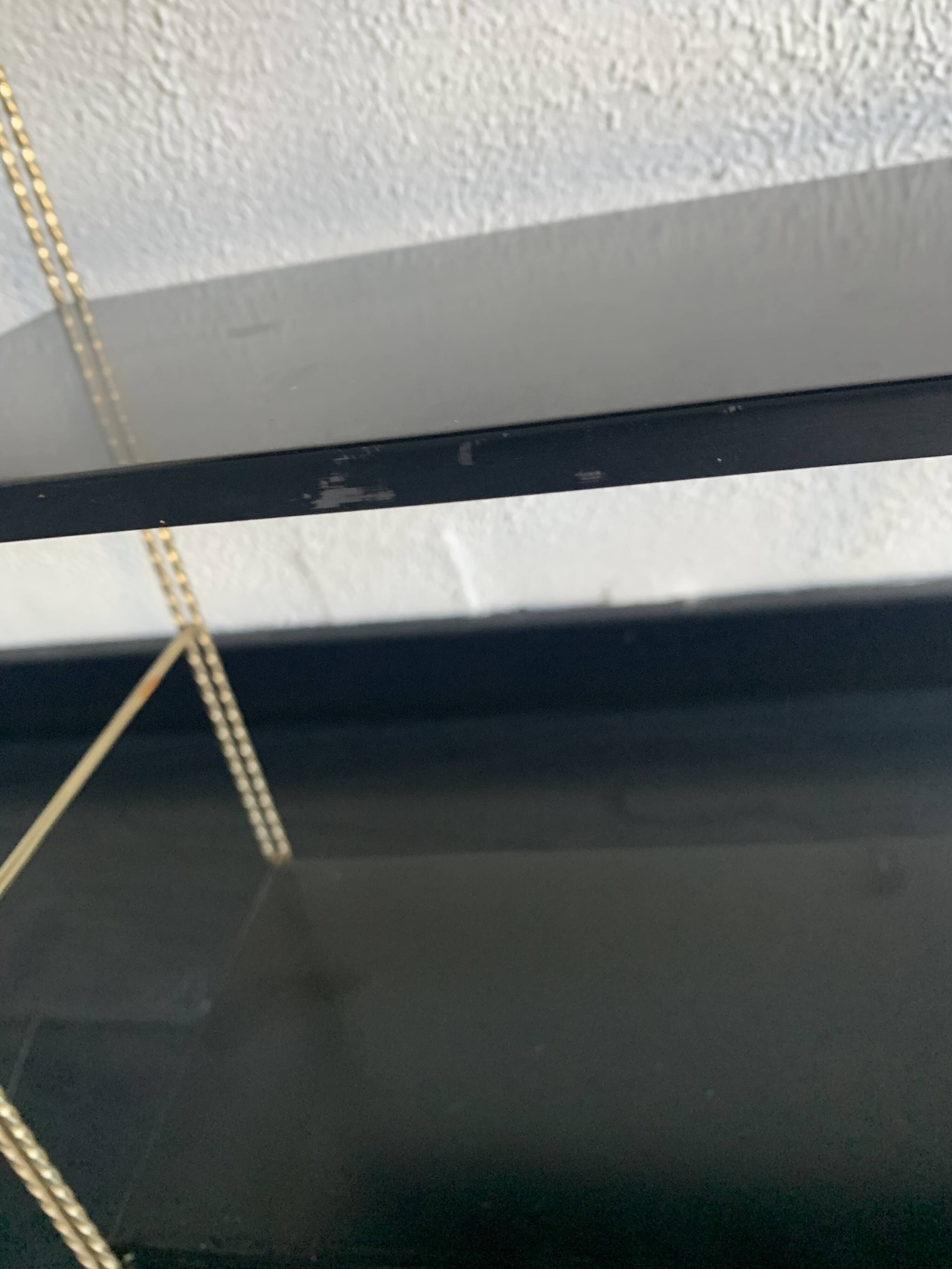 Vintage 1960 String wall shelf black and gold - 60 x 48 cm