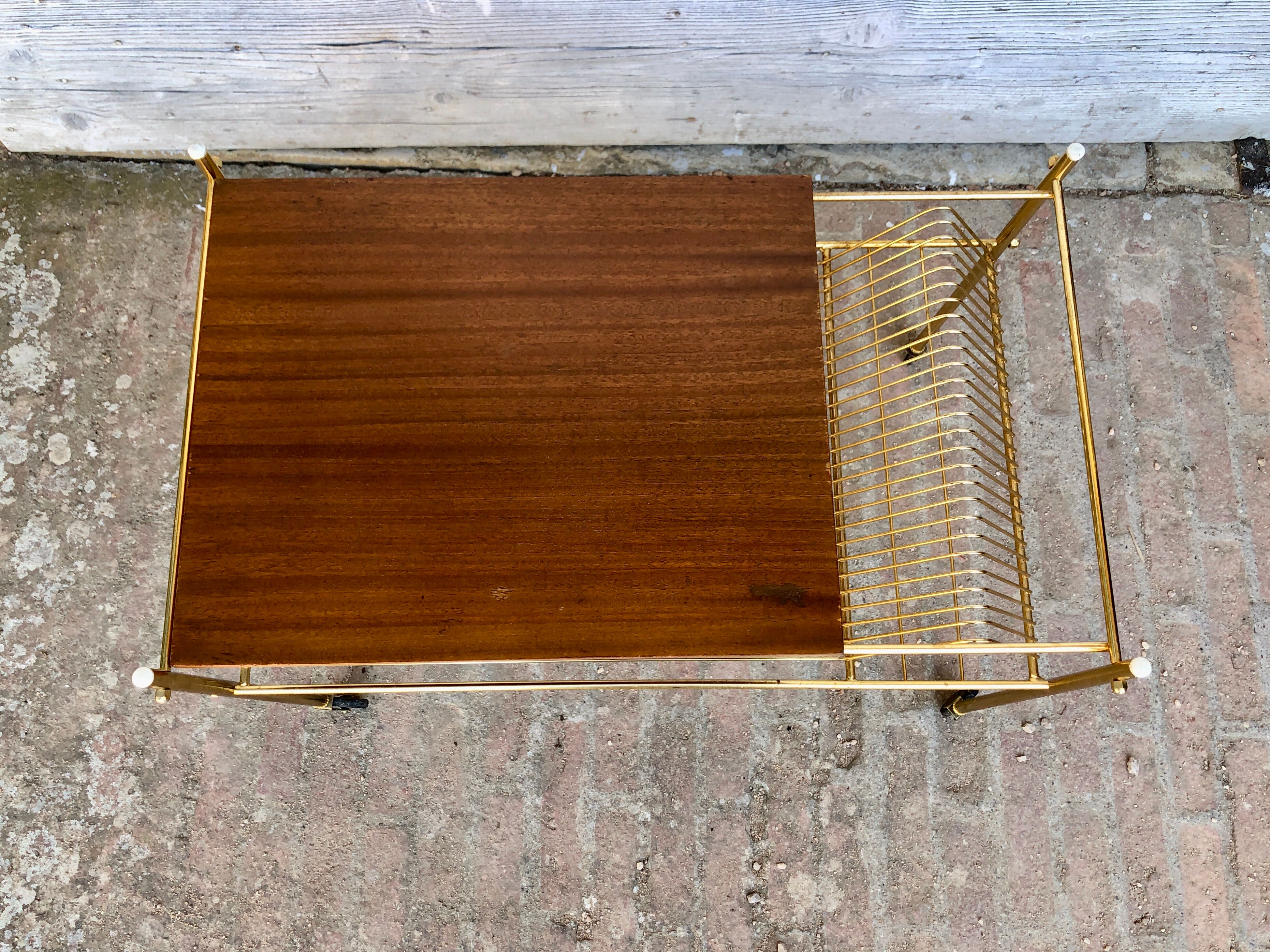 Vinyl rack service, brass magazine holders