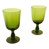 Duo de grands vases en forme de verre