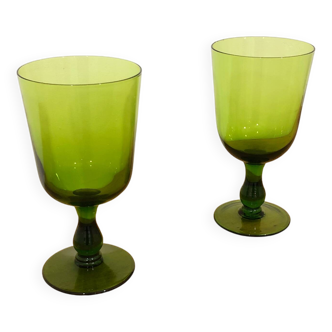Duo de grands vases en forme de verre