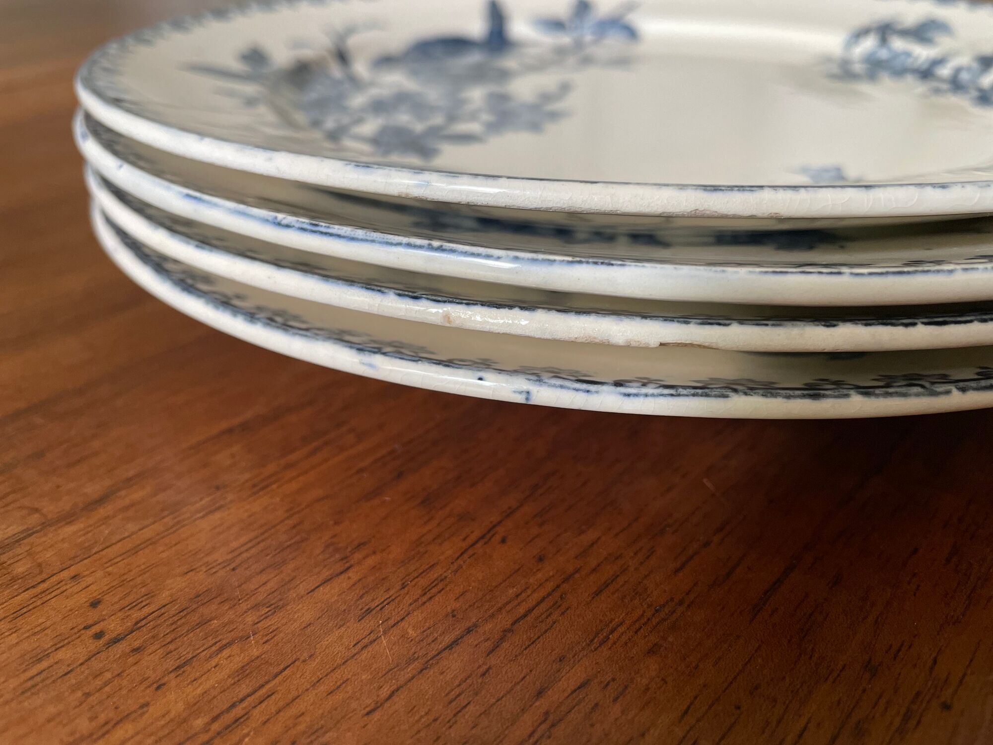 Flat plates Sarreguemines Terre de Fer model Blue Favorite