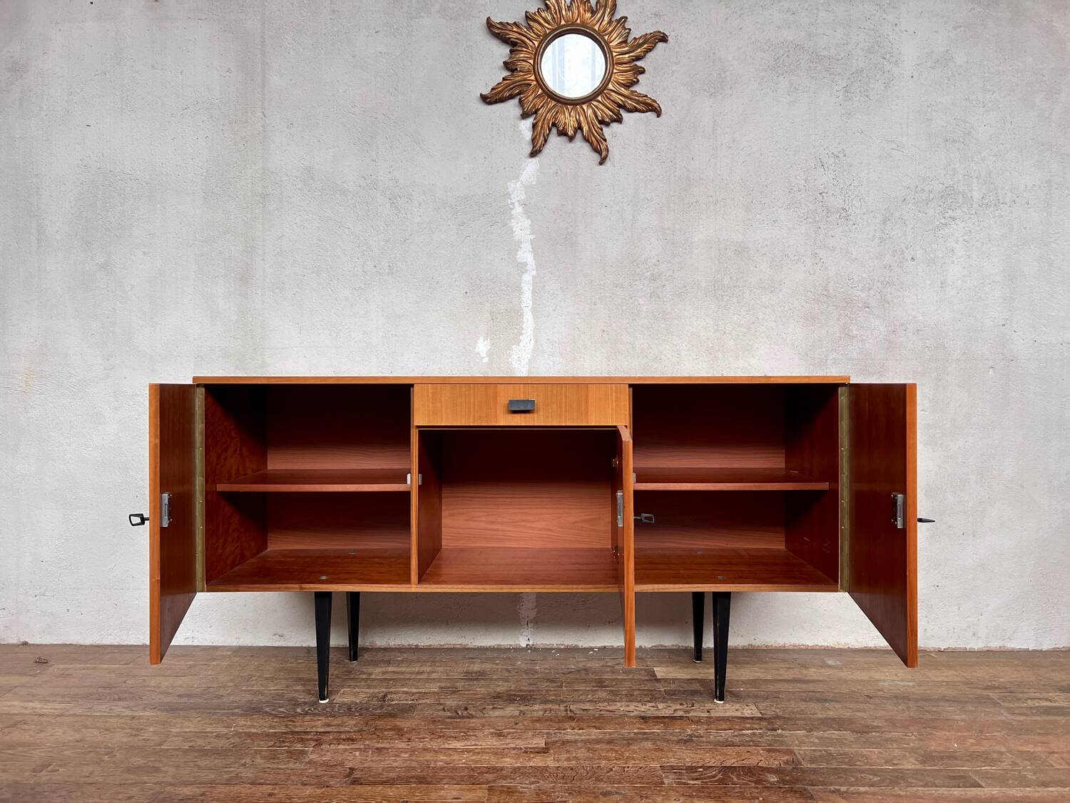 Vintage Scandinavian sideboard with gray legs