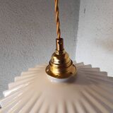 Vintage white opaline pendant light