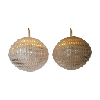 Pair of Erco Gangkofner Diamond model pendant lights