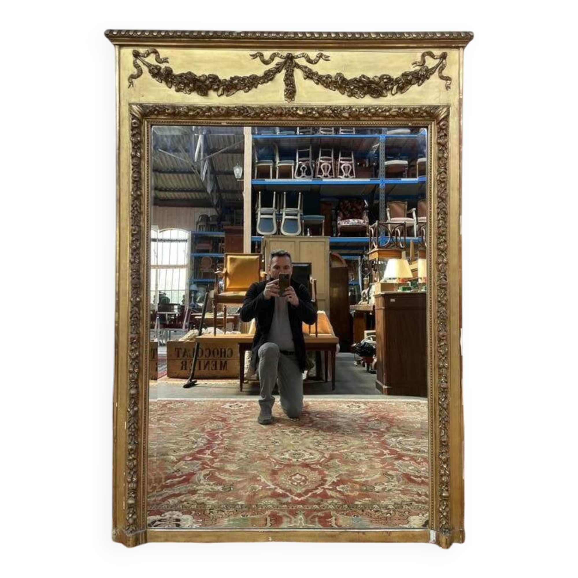 Miroir - Trumeau style Louis XVI époque  Napoléon III