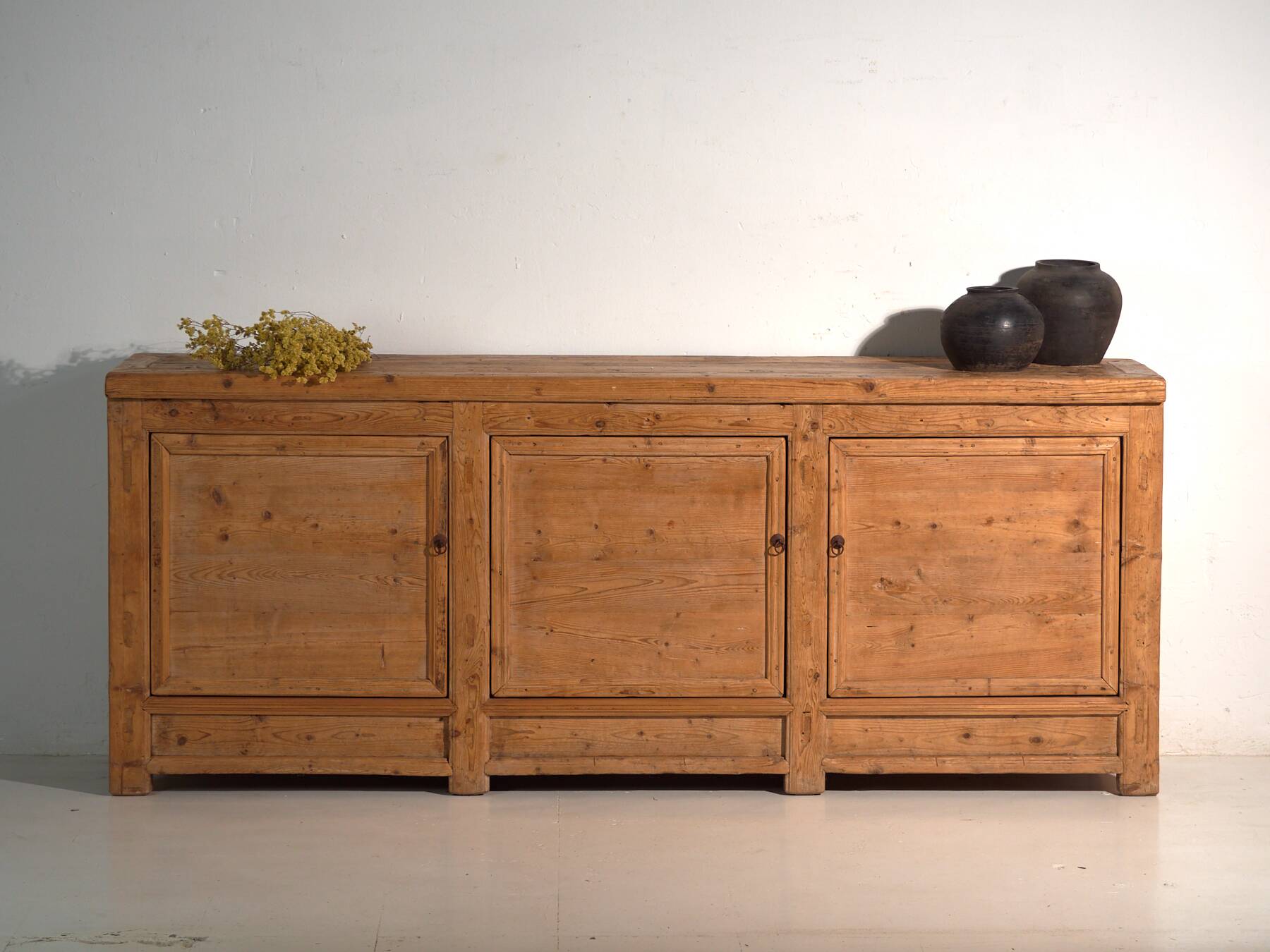 Antique wooden sideboard with three doors (circa 1920)