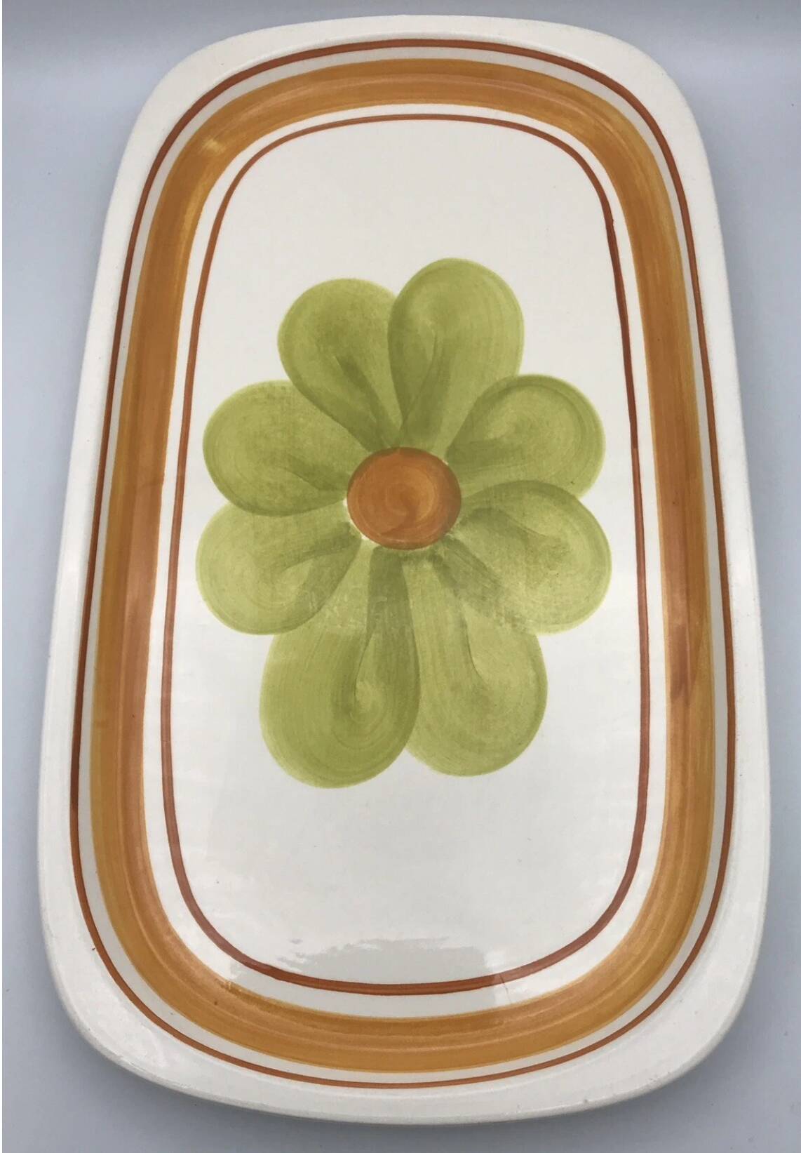 Vintage rectangular earthenware dish, Monaco model by SALINS