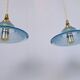 Art Deco blue glass pendant light, moulded glass shade — Ø19 cm — 3 available