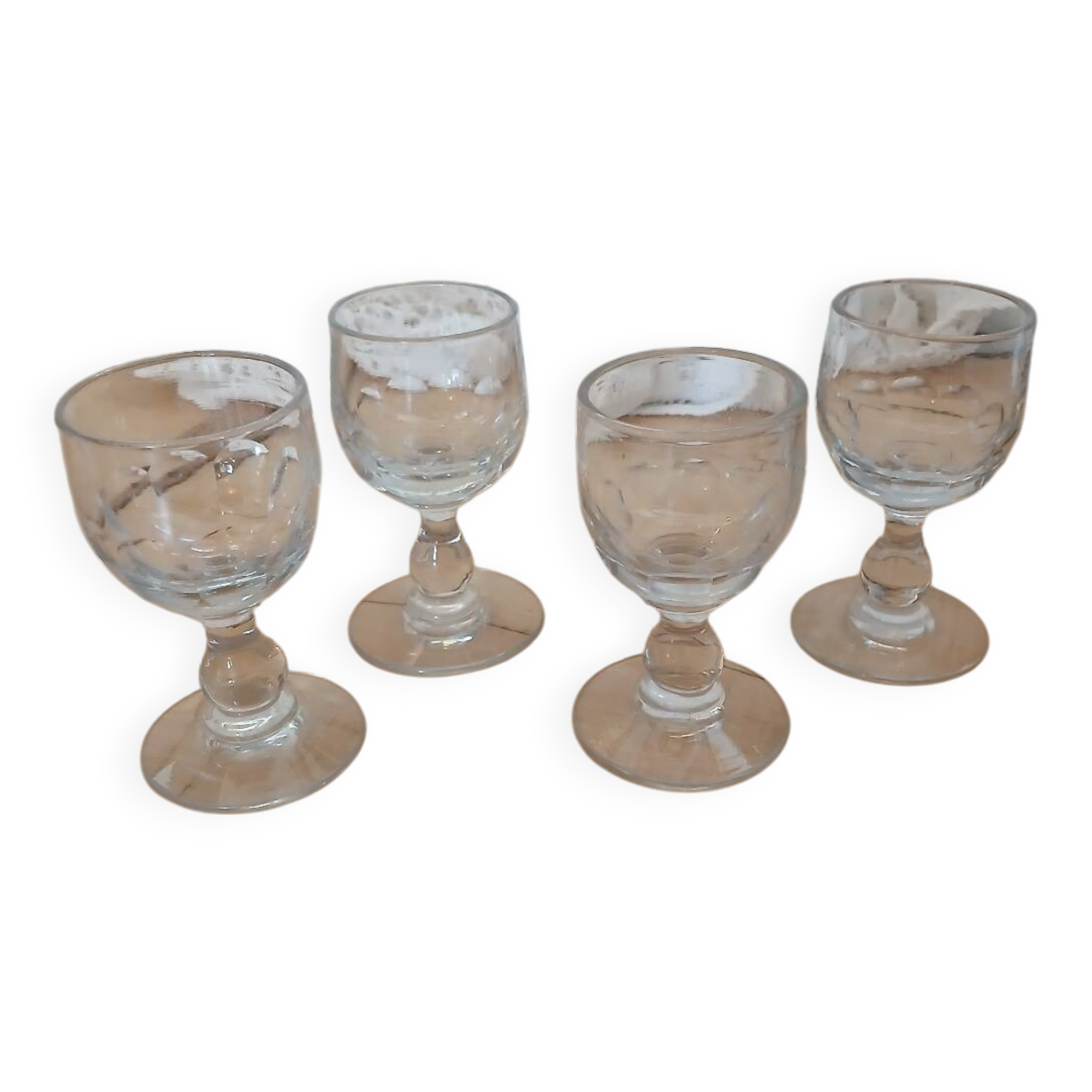 4 antique liqueur glasses