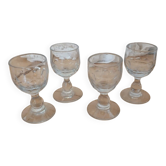 4 antique liqueur glasses
