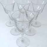 Suite of six crystal standing glasses