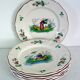 6 Saint Clément Luneville dessert plates with Chinese decoration