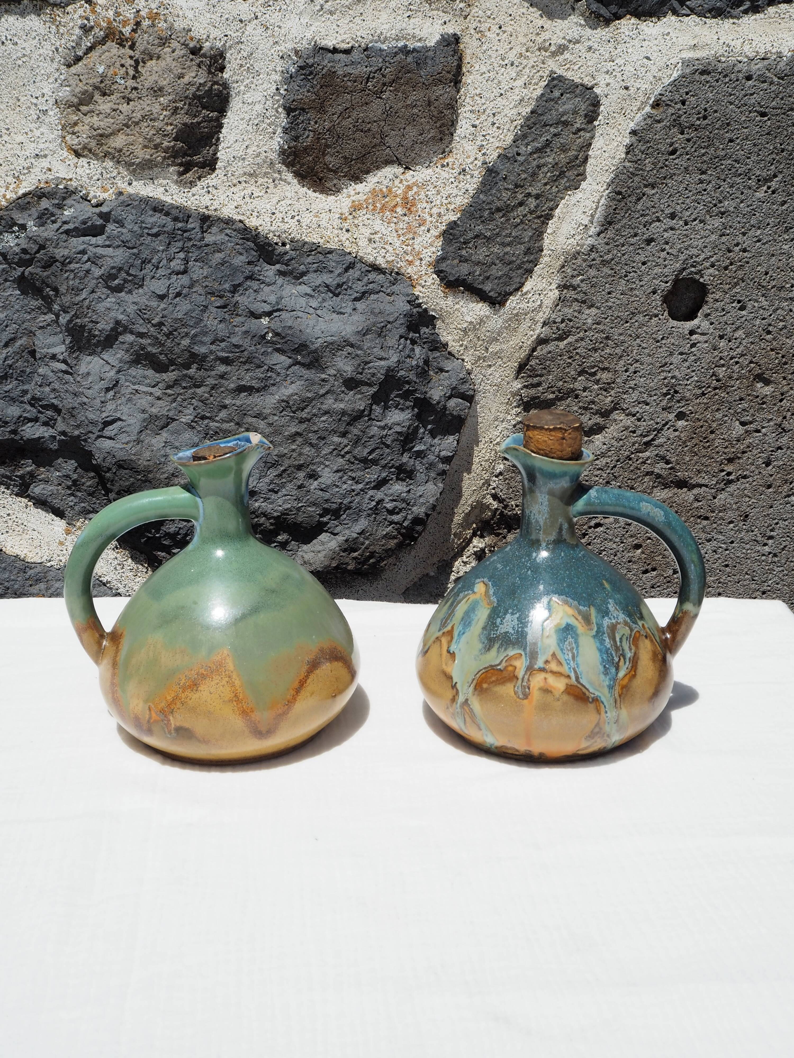 Navy blue sandstone liqueur jug