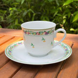 Service à café en porcelaine de Limoges à décor de fruits