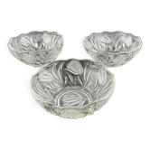 Petites coupelles en Verre Pressé Décor Tulipes Givrées - Coupelles Vintage