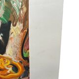 Drawing glued to cardboard