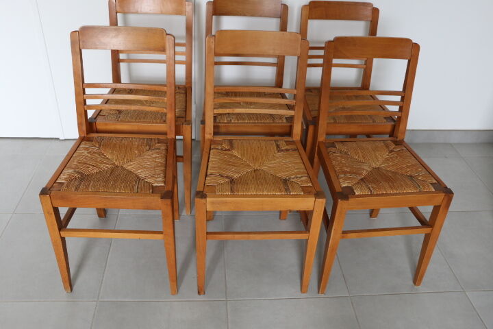 6 seated beech chairs mulched