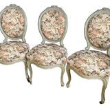 Suite chaises et fauteuils médaillon