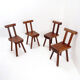 Set of 4 brutalist chairs by Mobichalet, Belgium 1950s/60s